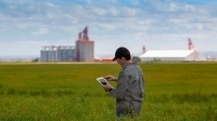 Agriculteur dans un champs